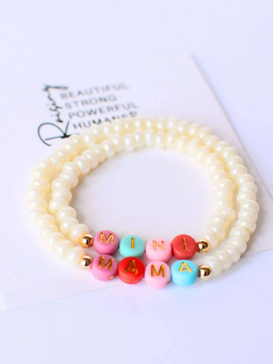 Mama and Mini Matching Bracelets - Pearl / Multi Colored