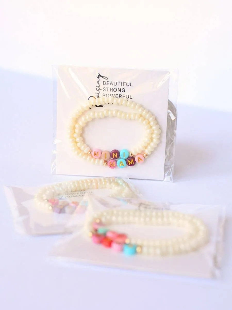 Mama and Mini Matching Bracelets - Pearl / Multi Colored