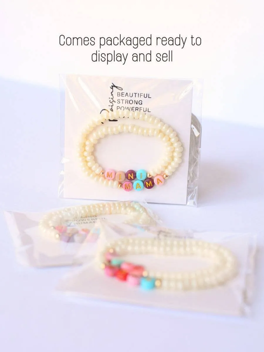 Mama and Mini Matching Bracelets - Pearl / Multi Colored