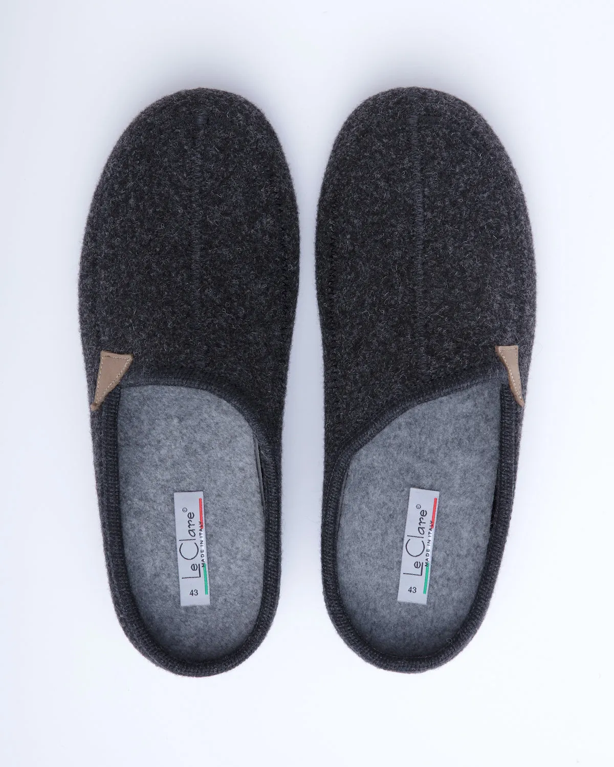 Men's Casies Wool Felt Mule Slipper Charcoal