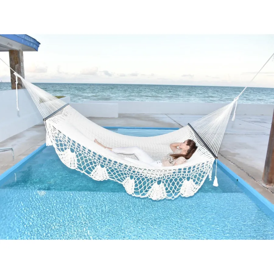 Mexican King Size Resort Style Hammock - Natural White