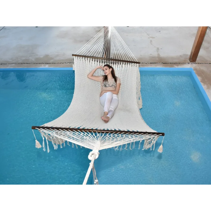 Mexican King Size Resort Style Hammock - Natural White