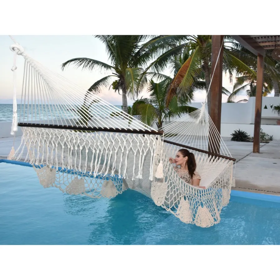 Mexican King Size Resort Style Hammock - Natural White