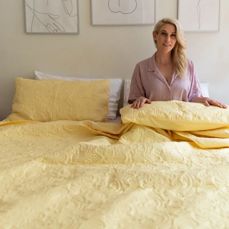 Morgan and Reid Serene Butter Coverlet Set