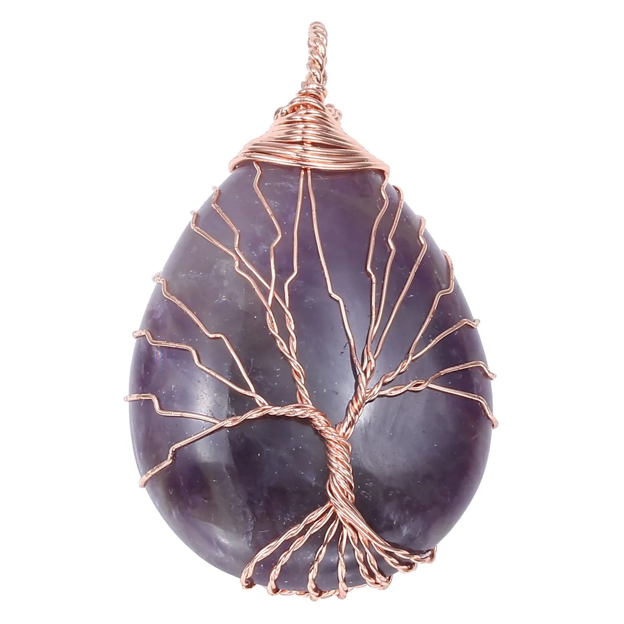 Natural Healing Gemstones Tree of Life Pendant Necklace | Jovivi