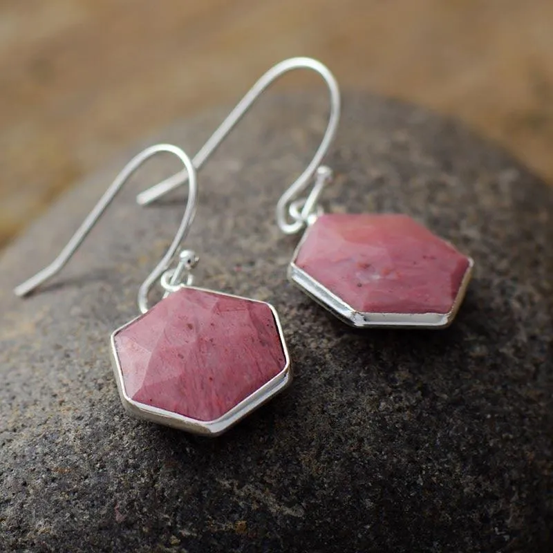 'Ngiiny' Rhodonite Drop Earrings