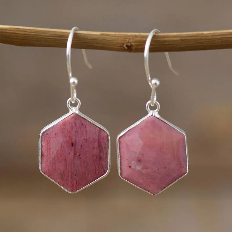 'Ngiiny' Rhodonite Drop Earrings