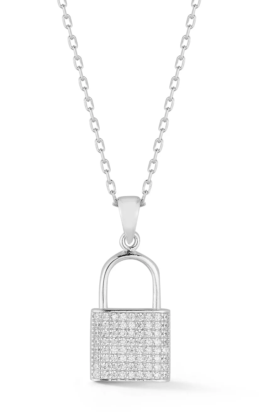 Pavé Padlock Necklace