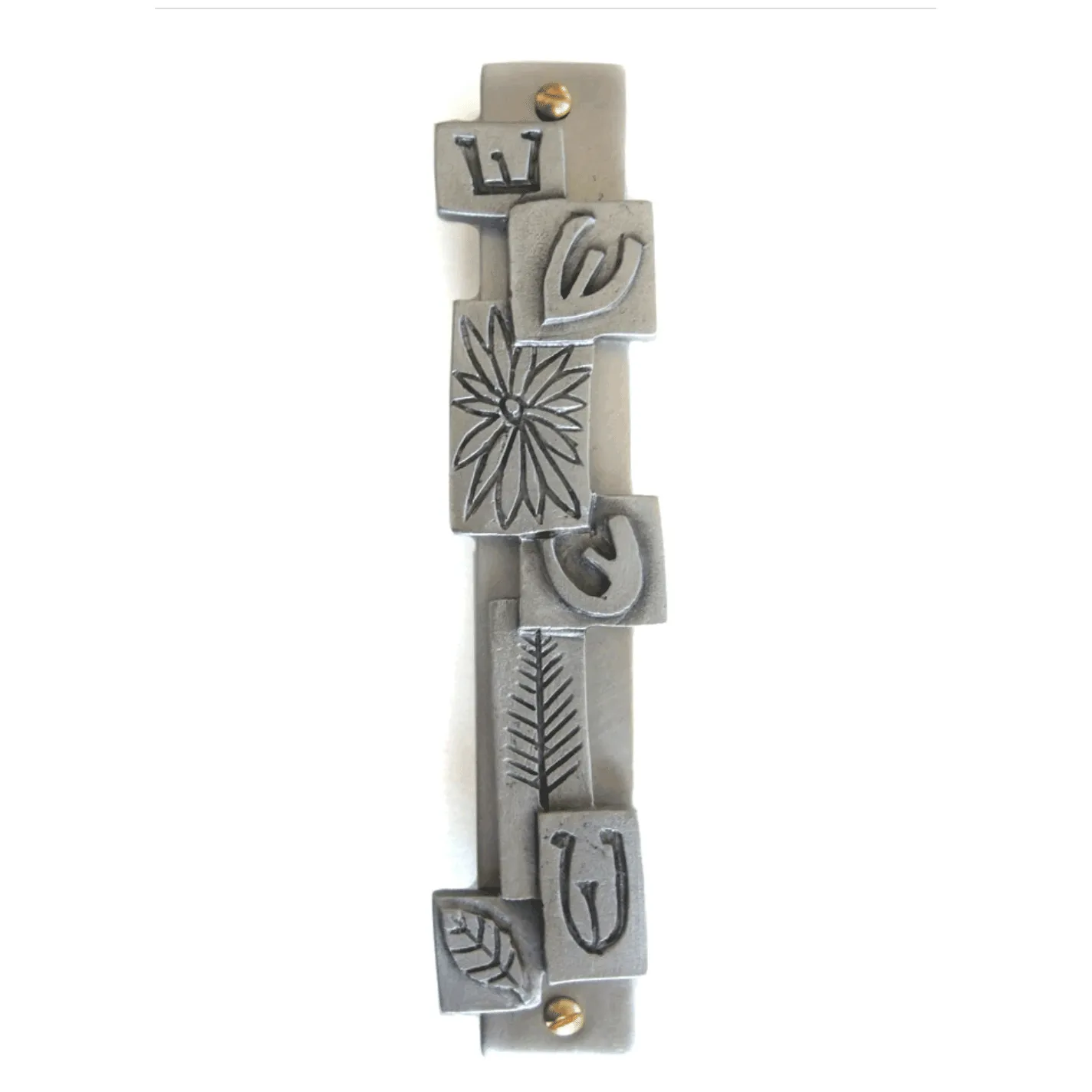 Pewter Mosaic Mezuzah Emily Rosenfeld Judacia