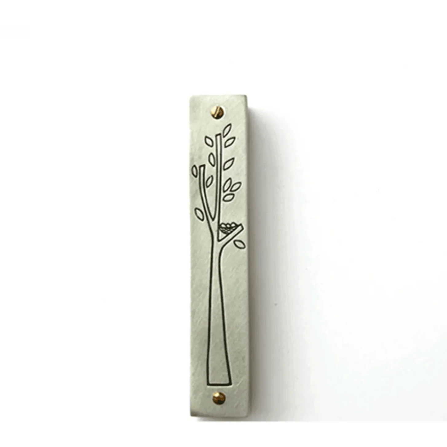 Pewter Nest Mezuzah by Emily Rosenfeld Judaica