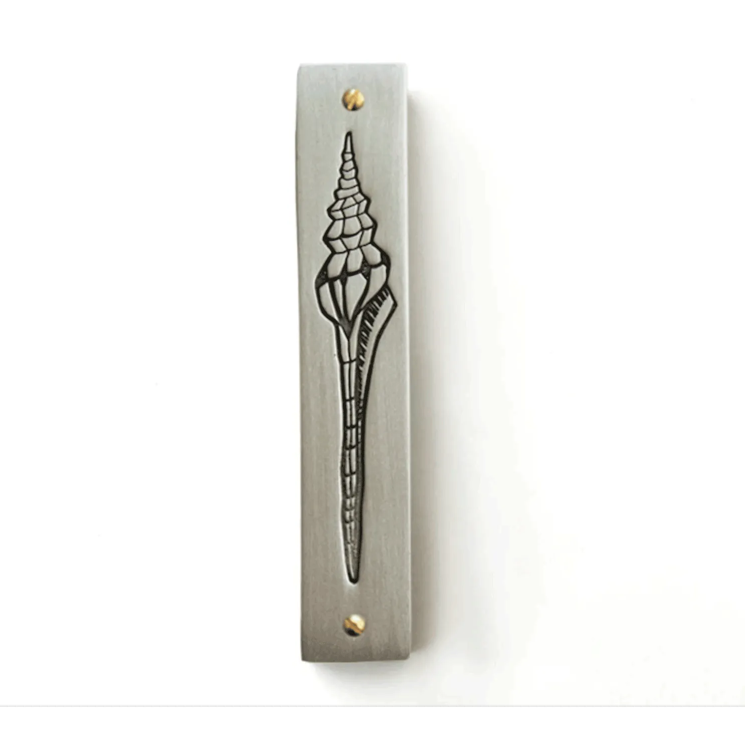 Pewter Shell Mezuzah by Emily Rosenfeld Judaica