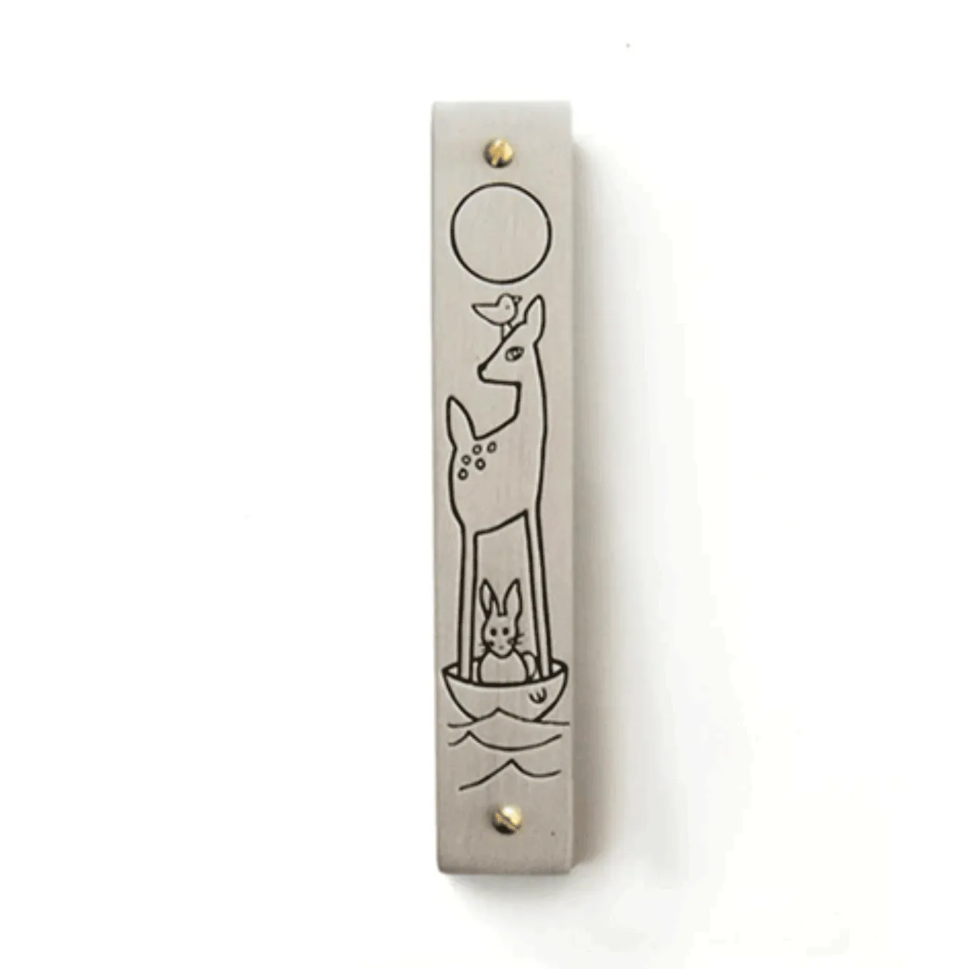 Pewter Woodland Ark Mezuzah by Emily Rosenfeld Judaica