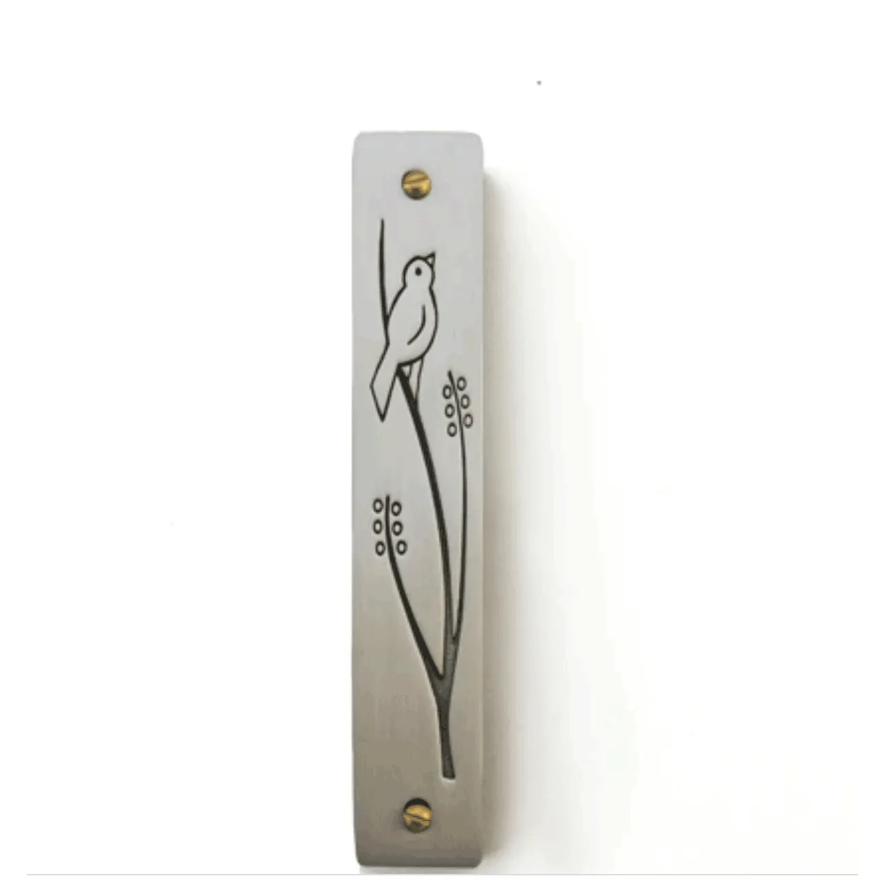 Pewter Wren Mezuzah by Emily Rosenfeld Judaica