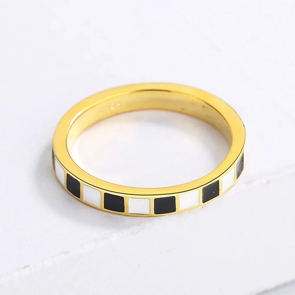 Pre Order:  Checkerboard Minimalist Ring