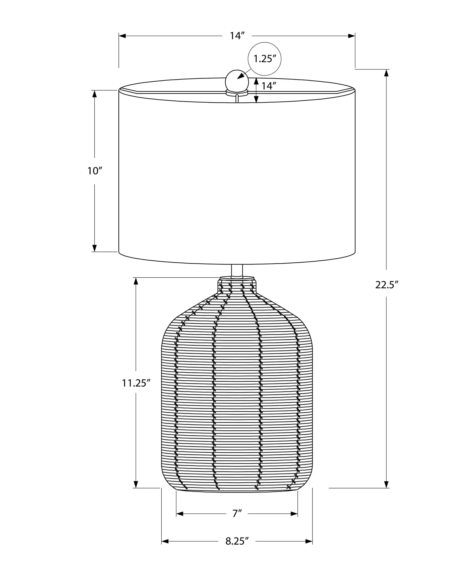 Radiance Modern: 23 inch Brown Rattan Table Lamp with Beige Shade