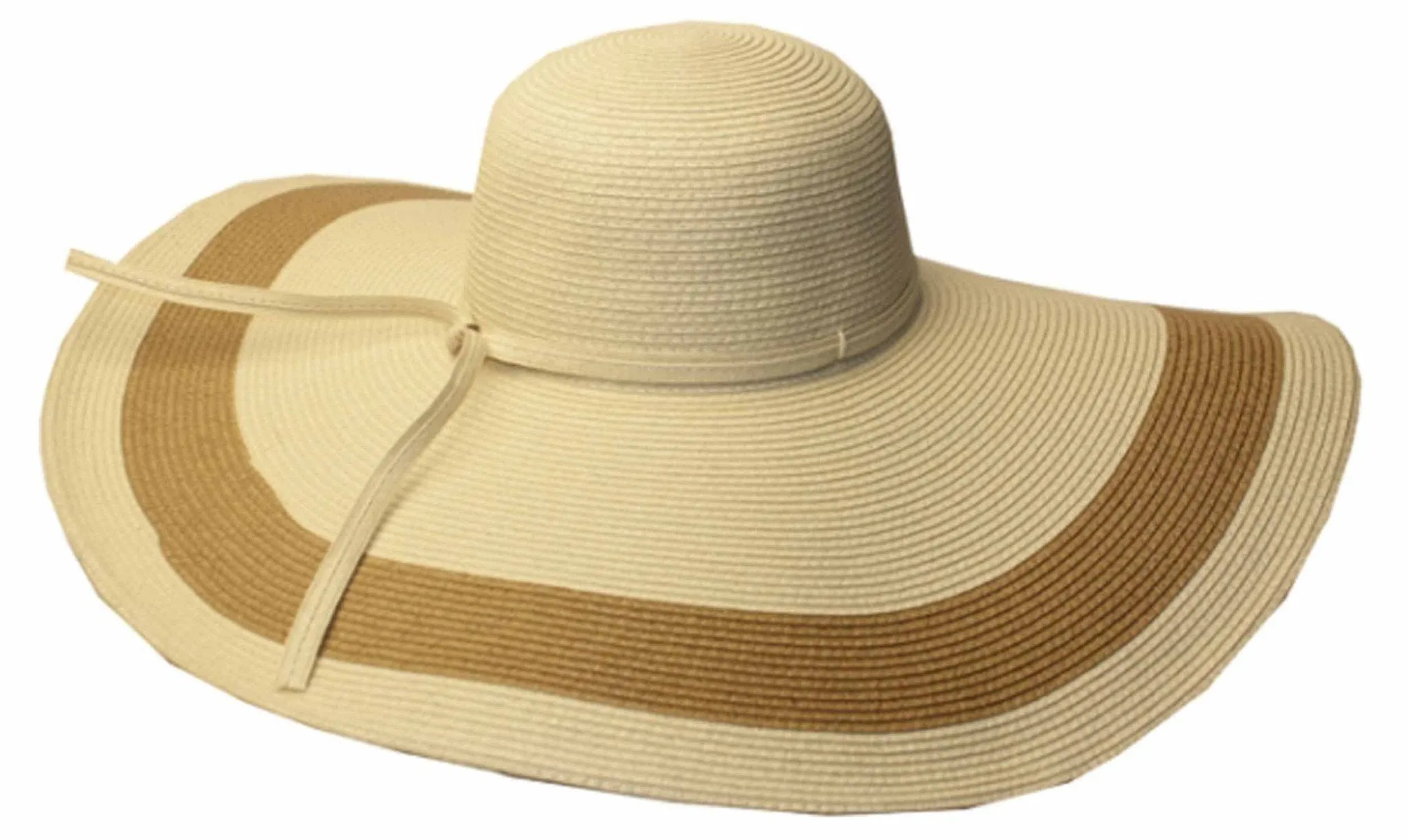 Sakkas Women's Contrast Stripe UPF 50  Extra Wide Floppy Brim Straw Hat