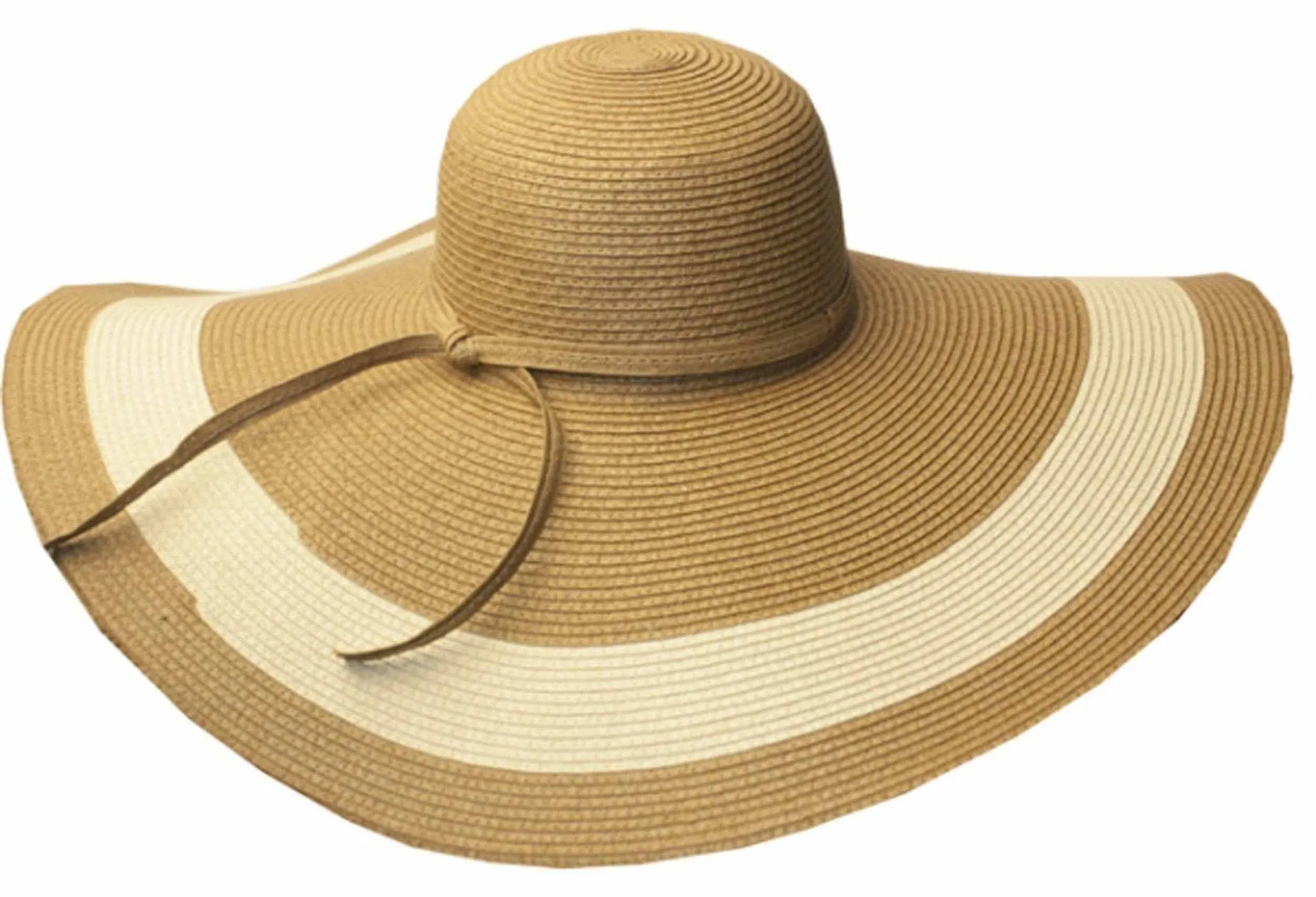 Sakkas Women's Contrast Stripe UPF 50  Extra Wide Floppy Brim Straw Hat