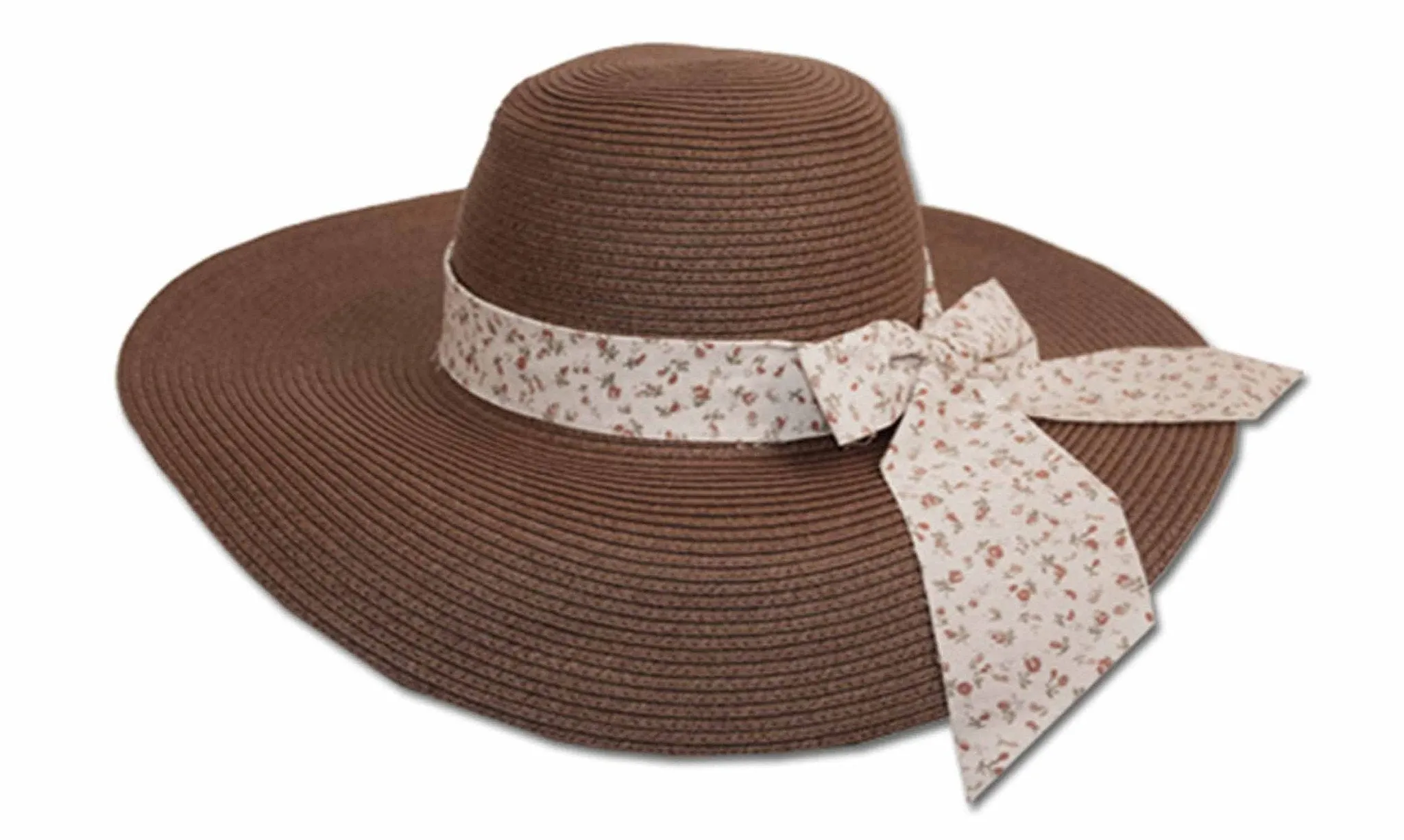 Sakkas Women's Sweet Floral Ribbon Accent UPF 50  Floppy Brim Straw Hat