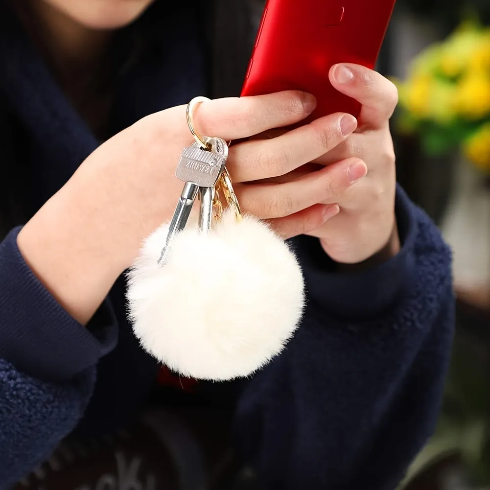 Soft and Cute Pom Pom Keychain for Women and Girls