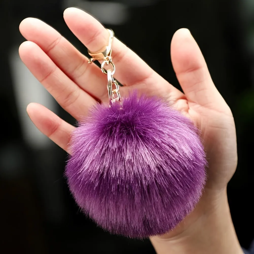 Soft and Cute Pom Pom Keychain for Women and Girls