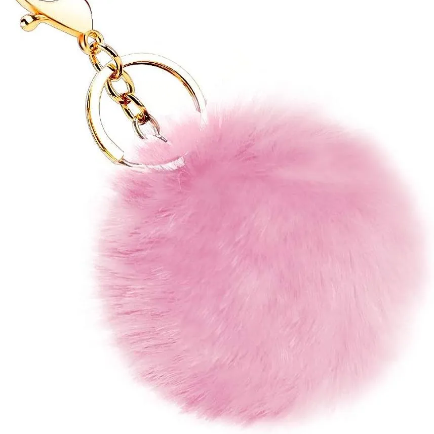 Soft and Cute Pom Pom Keychain for Women and Girls