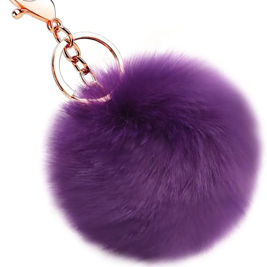 Soft and Cute Pom Pom Keychain for Women and Girls