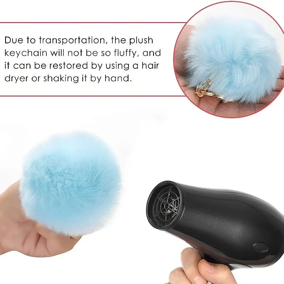 Soft and Cute Pom Pom Keychain for Women and Girls