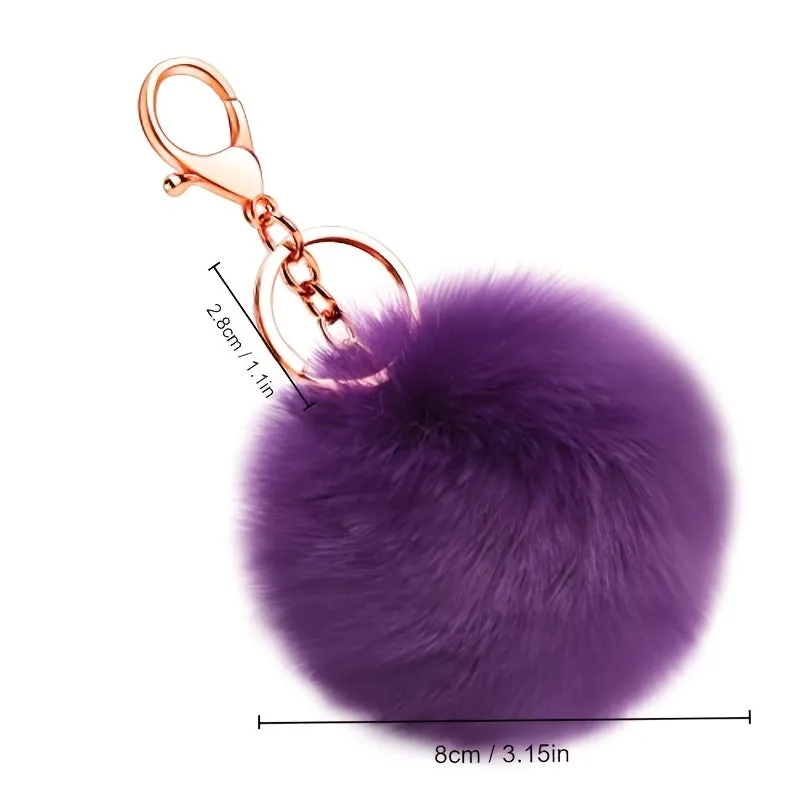 Soft and Cute Pom Pom Keychain for Women and Girls