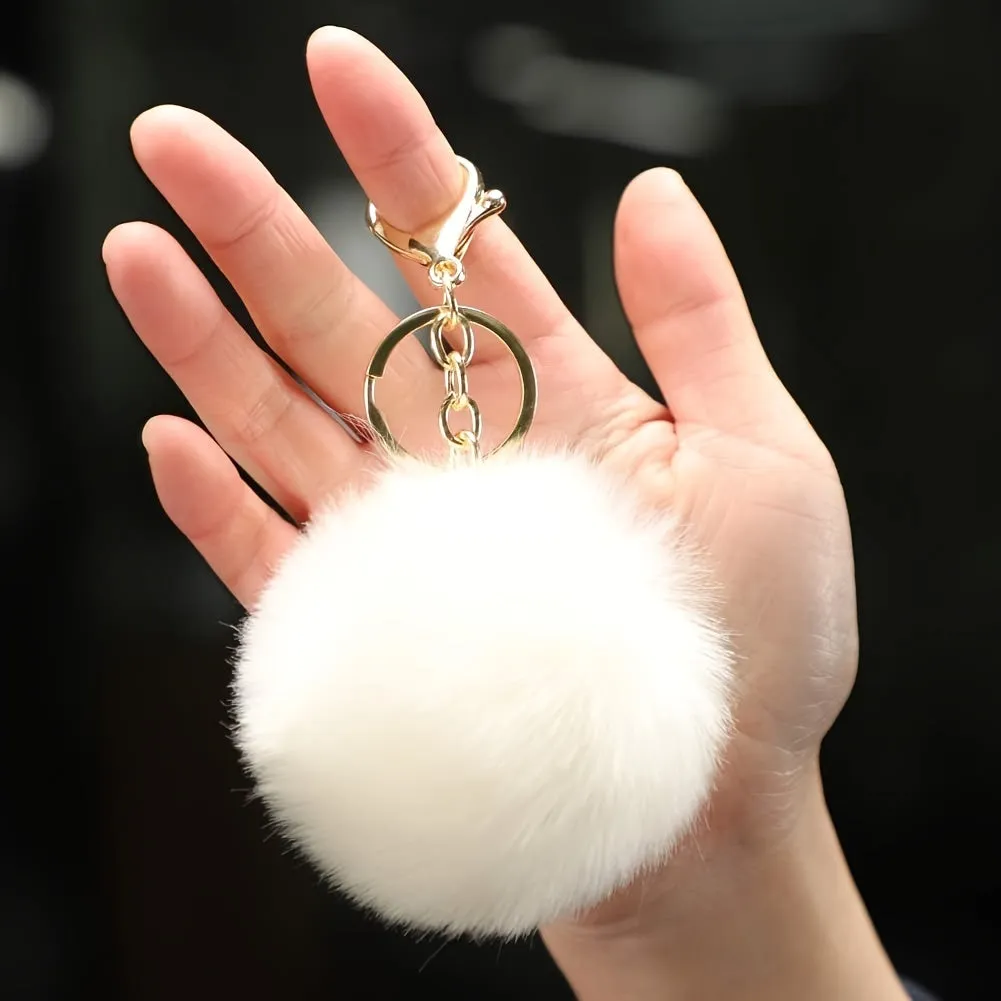 Soft and Cute Pom Pom Keychain for Women and Girls