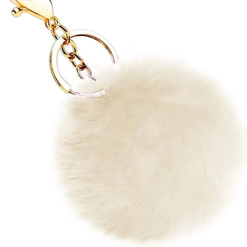 Soft and Cute Pom Pom Keychain for Women and Girls