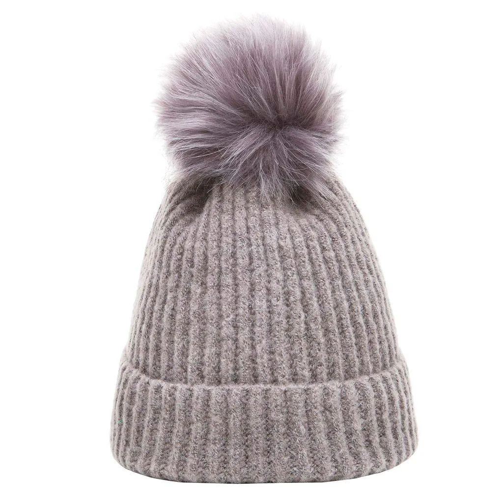 Soft Touch Rib Pom Pom Beanie