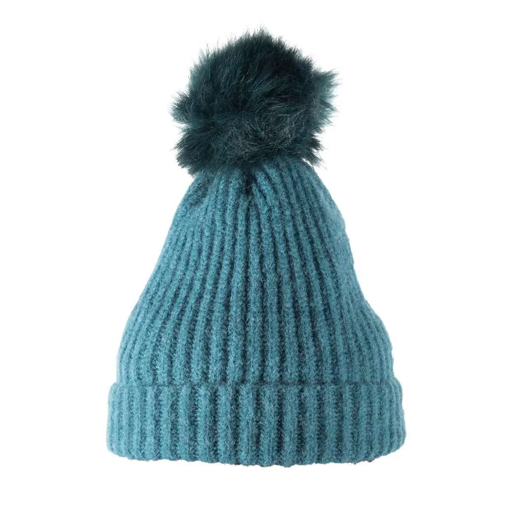 Soft Touch Rib Pom Pom Beanie