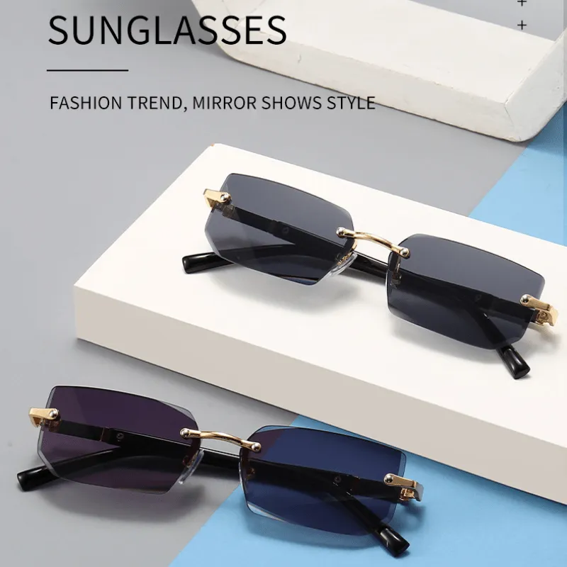 Sophisticated Rimless Square Sunglasses Perfect Gift for All