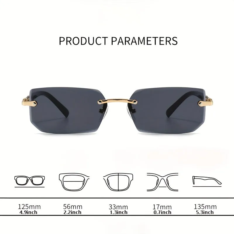 Sophisticated Rimless Square Sunglasses Perfect Gift for All