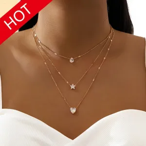 Sparkling Crystal Zircon Pendant Necklace Set  Perfect for Eid