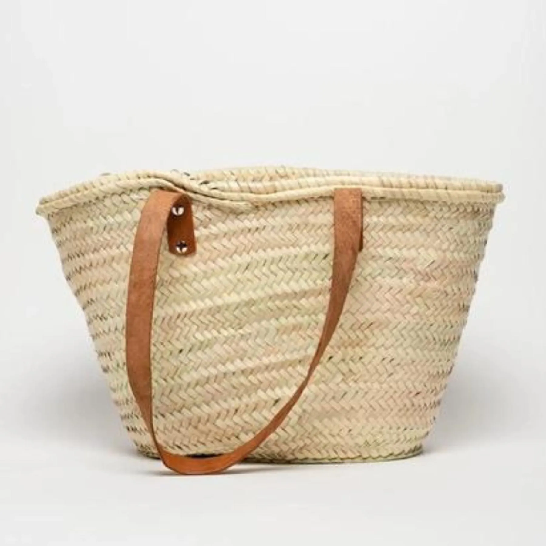 Straw Beach Bag with Pocket