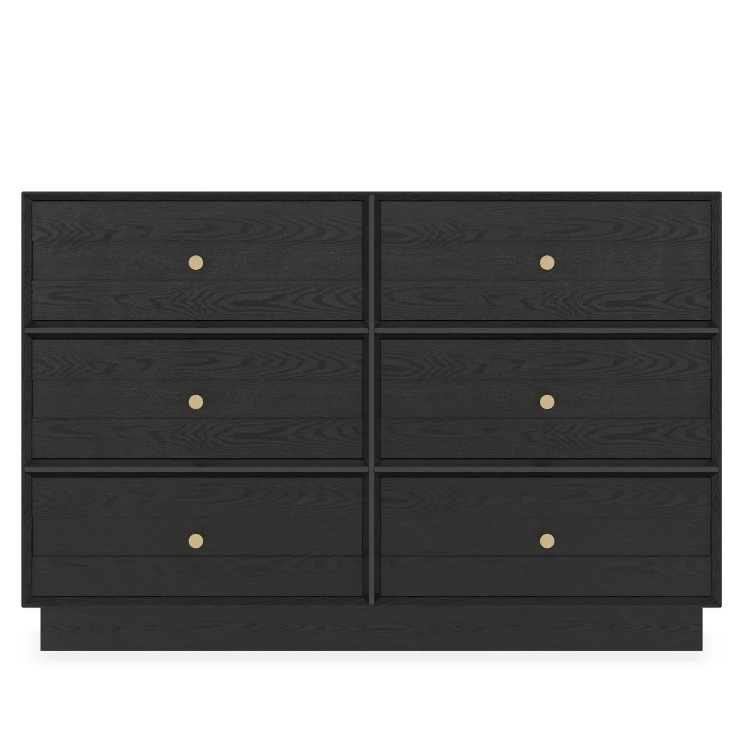 Sunvivi 6 Drawer Dresser, Modern Closet Dressers Chest of Drawers with Crystal Knobs & Decorative Painted Strip