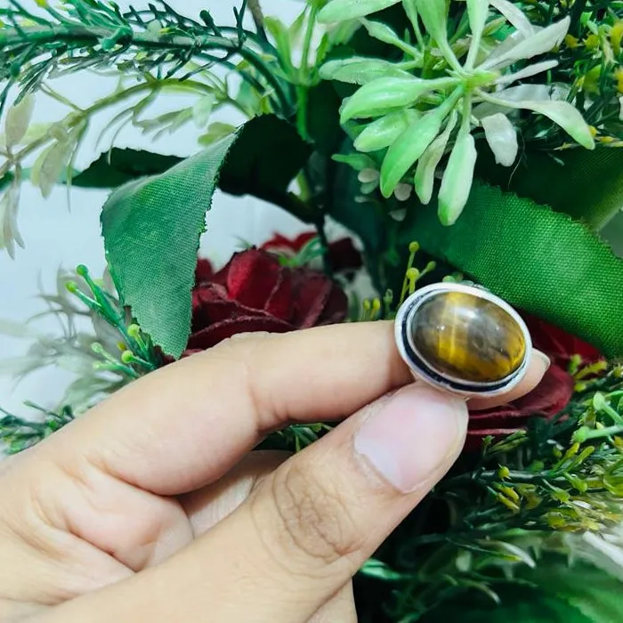 Tiger Eye Adjustable Ring for Abundance, Prosperity, Self Love, Wealth Will Power and Protection