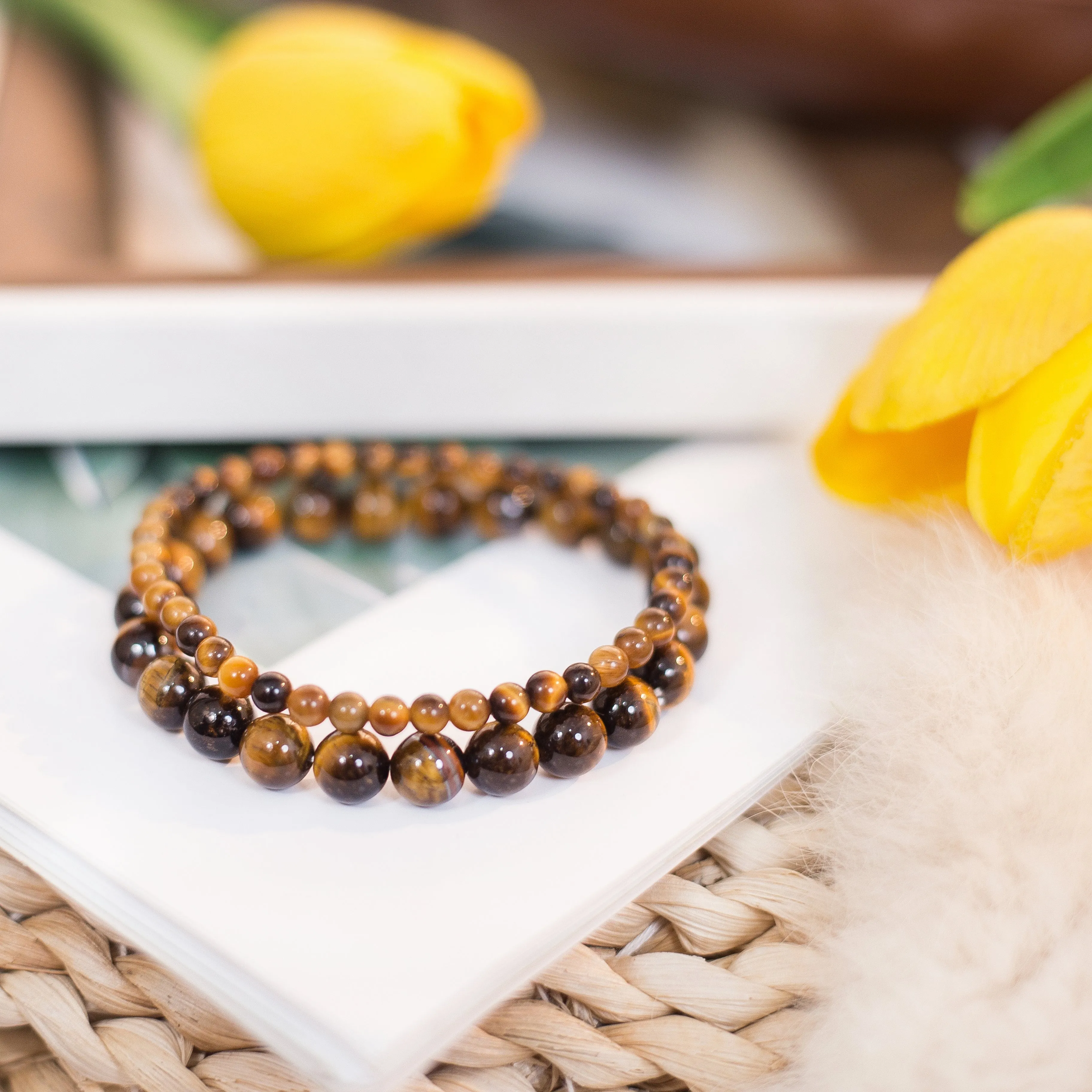 Tiger Eye Beaded Crystal Bracelet