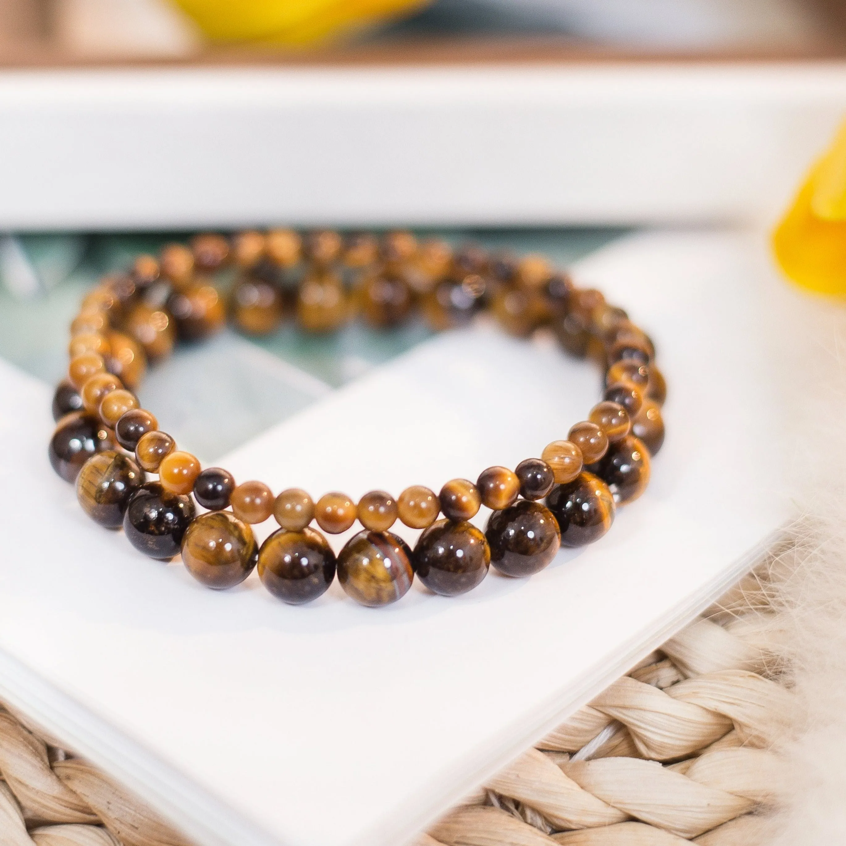 Tiger Eye Beaded Crystal Bracelet