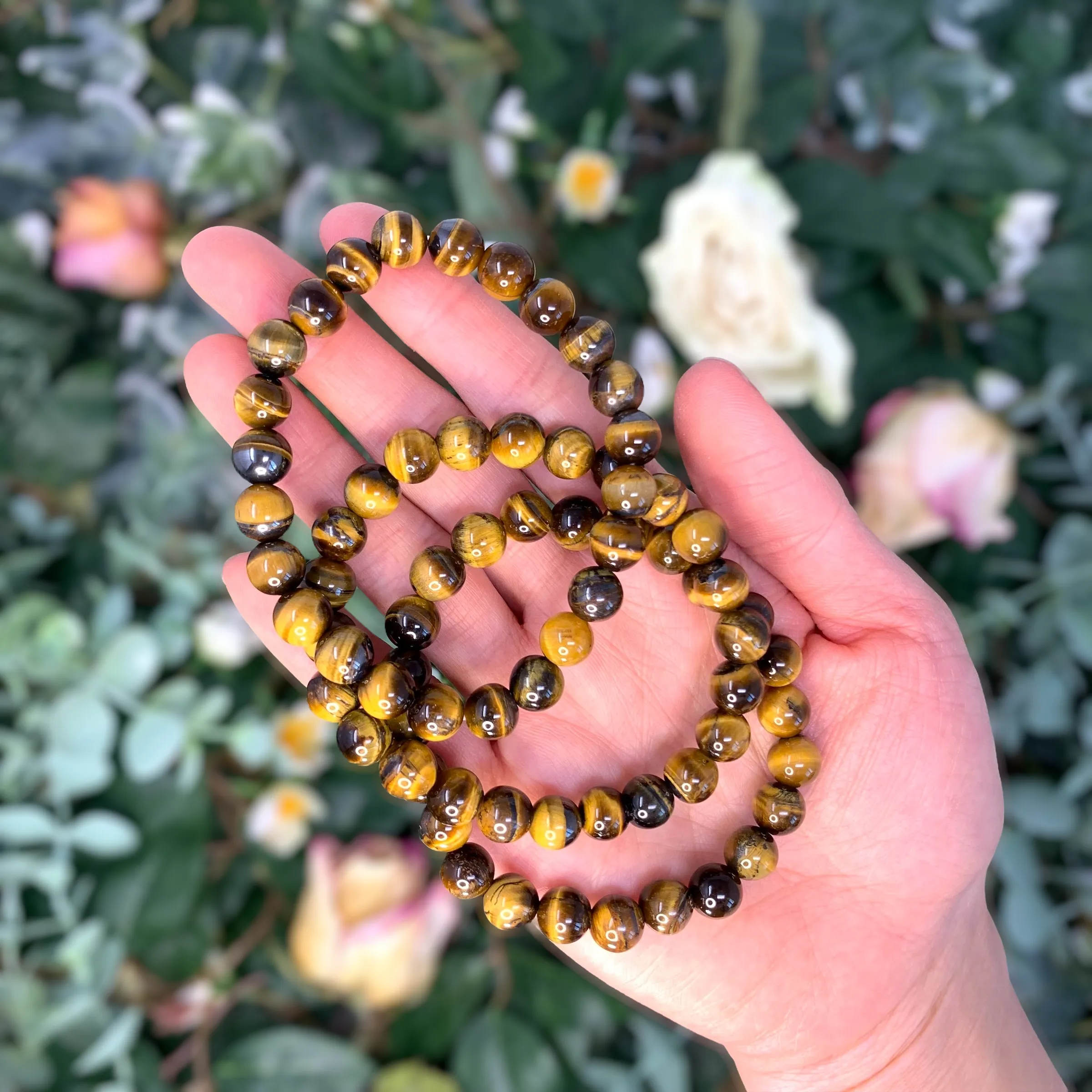 Tiger Eye Beaded Crystal Bracelet