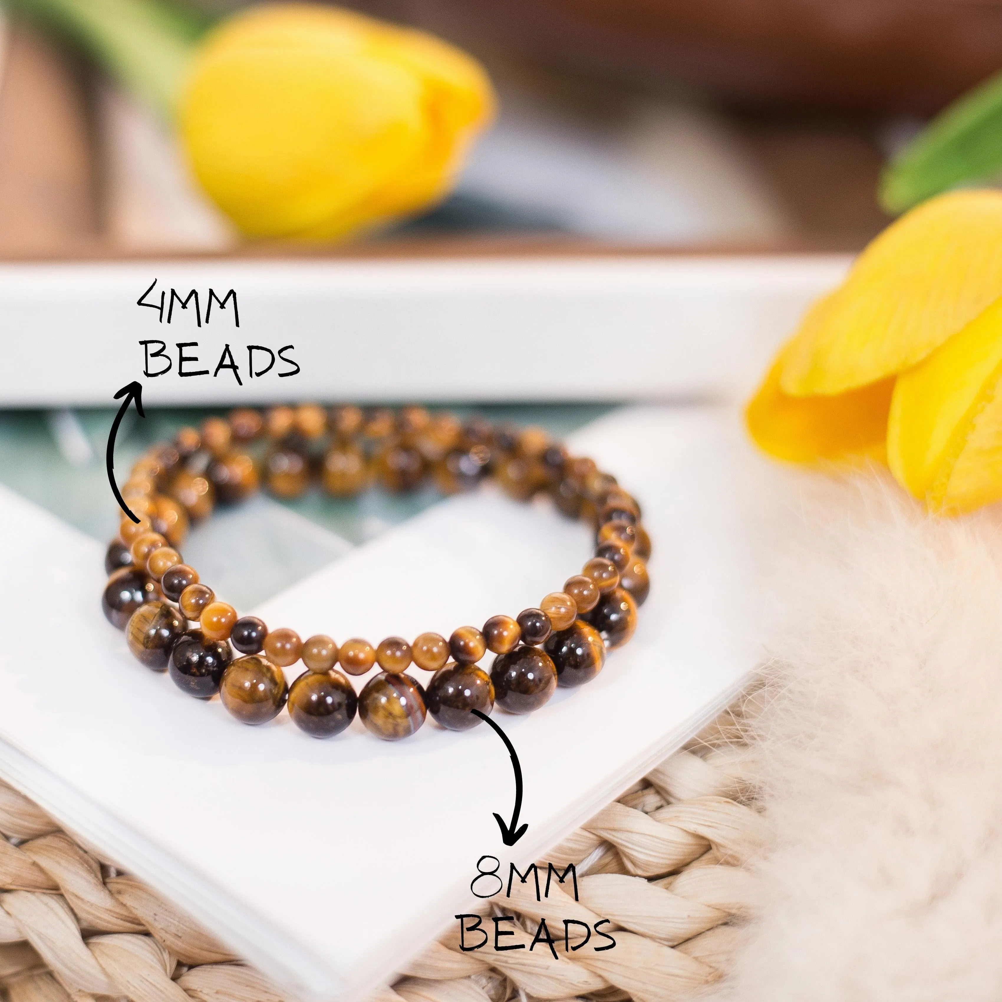 Tiger Eye Beaded Crystal Bracelet