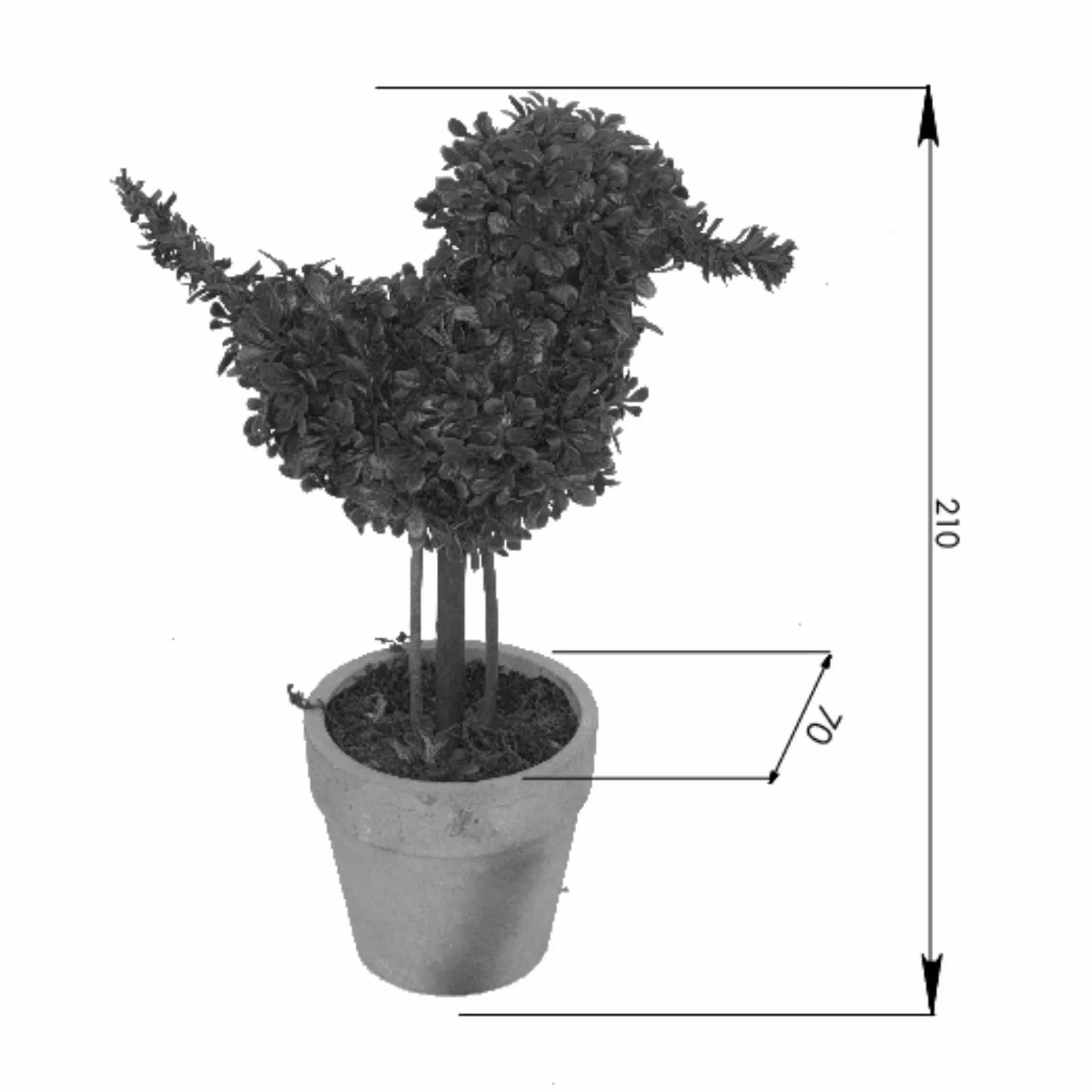 Topiary Duck 21cm Artificial Plant In Terracotta-Look Pot by Criterion