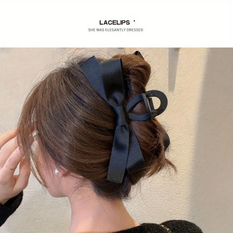 Vintage Black Bowknot Hair Clip for Elegant Styling