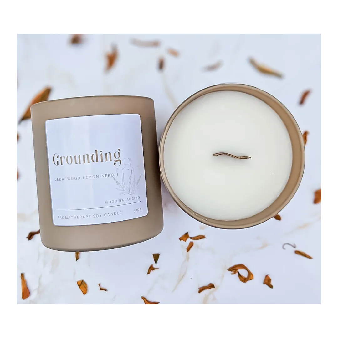 Wood Wick Aromatherapy Candle~ Grounding