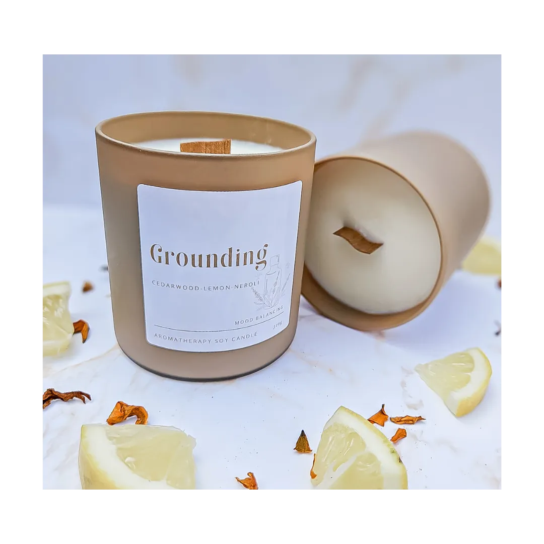 Wood Wick Aromatherapy Candle~ Grounding